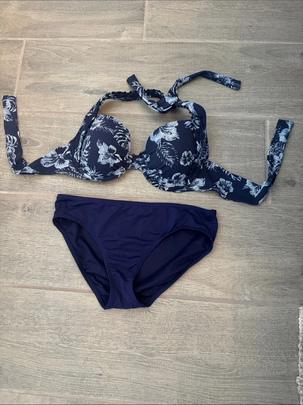 Tommy Bahama Navy Blue Floral Underwire Bikini